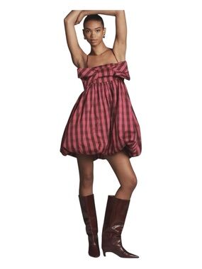 ANTHROPOLOGIE MAEVE Bow Bubble Fit & Flare Mini Dress